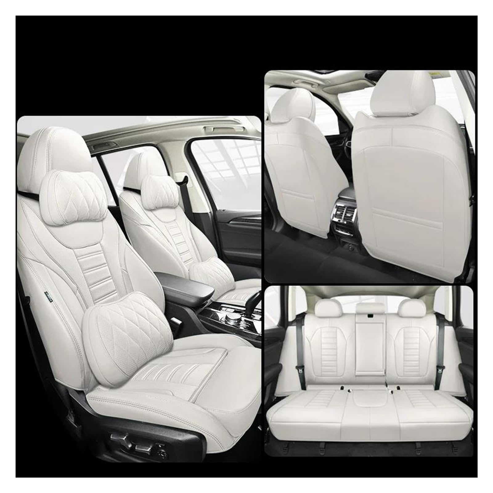 SEOBIO Auto-Sitzbezüge Autositzbezug-Set Für Benz W222 2014 2015 2016 2017 2018 2019 Auto-Schonbezüge(Gray) von SEOBIO