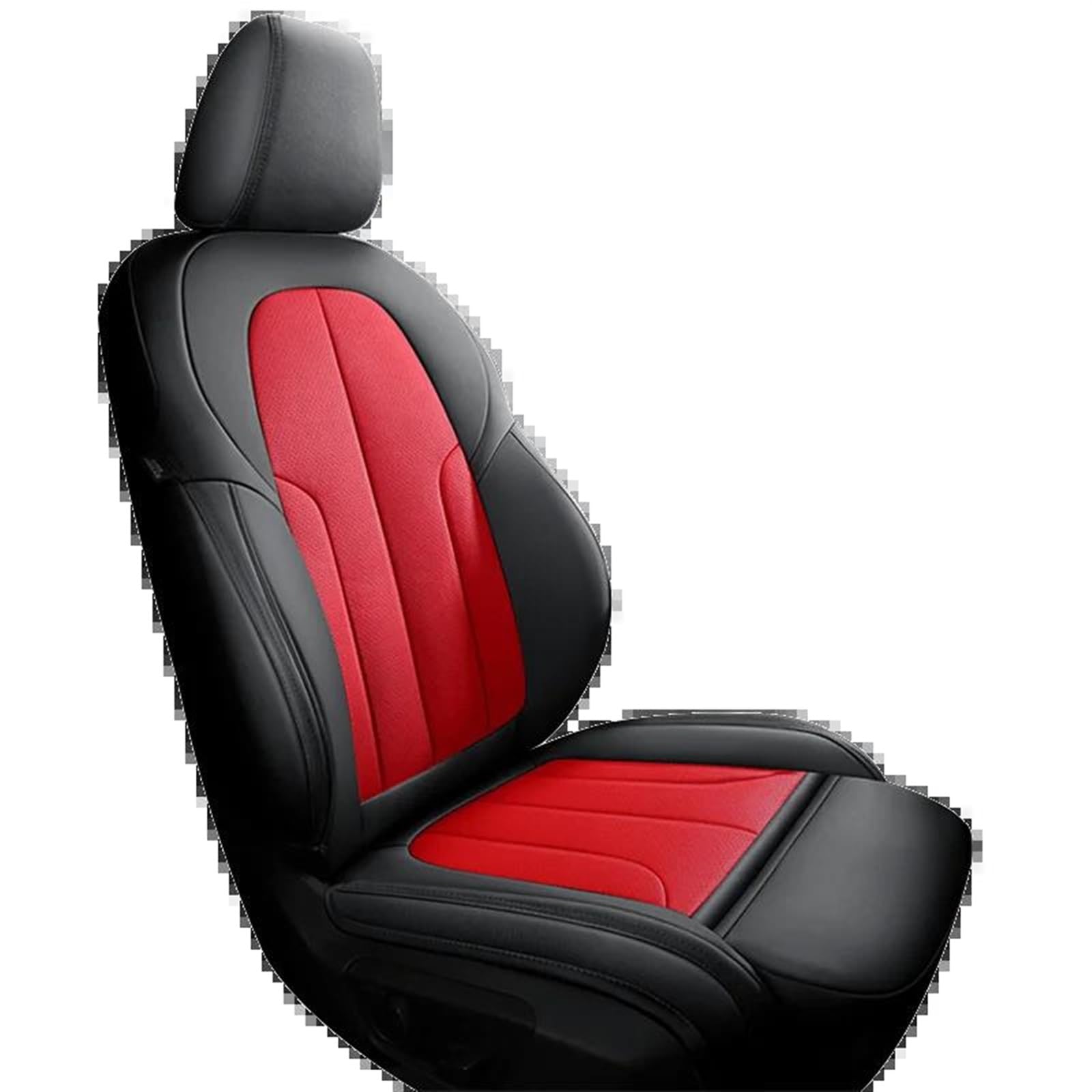 SEOBIO Auto-Sitzbezüge Für Volvo Für XC90 2015 2016 2017 2018 2019 Custom Leder Auto Sitzbezüge Innen Zubehör Auto-Schonbezüge(Black red,Standard Edition) von SEOBIO