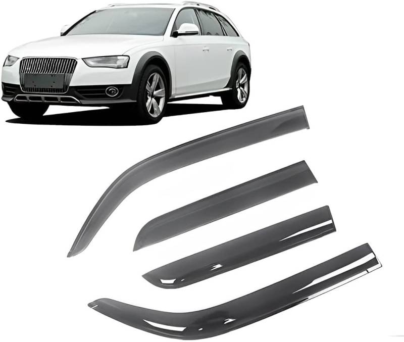 4 stück Auto Seitenfenster Windabweiser Regenabweiser für Audi A4 B8 8K 2008-2016, Auto Windabweiser Regenabweiser Vorne Hinten Windabweiser Autofenster-Regenschutz von SEOOF