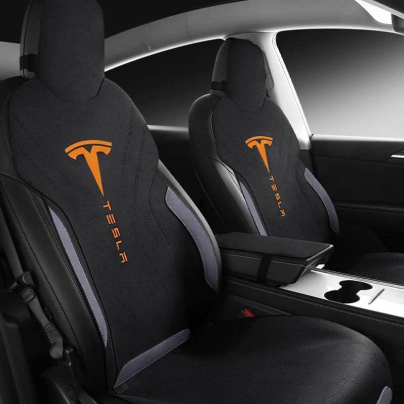 SERTUV Auto Sitzauflagen Fahrzeuganpassung, für Tesla Model Y 2021 2022 2023 Autositzauflage Sitzkissen Komplettes Autositzbezüge Zubehör,Blackstyle von SERTUV