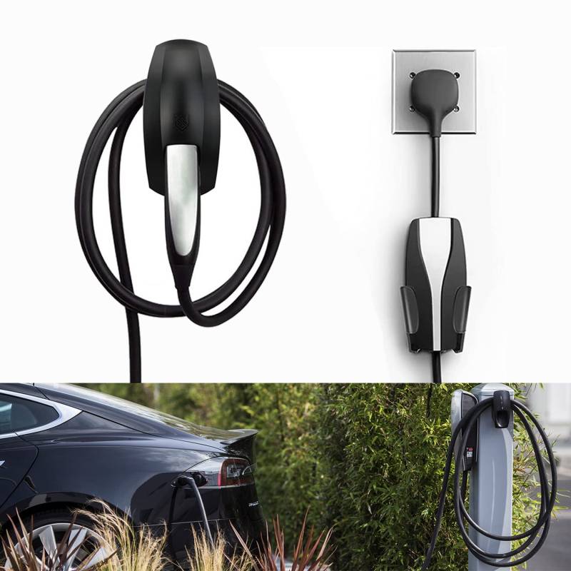 SEVEN SPARTA Ladekabelhalter mit Fahrgestellhalterung für Tesla Model 3 Model Y Model X Model S Ladekabel Organizer Tesla Zubehör Auto Wandverbinder (Schwarz) von SEVEN SPARTA