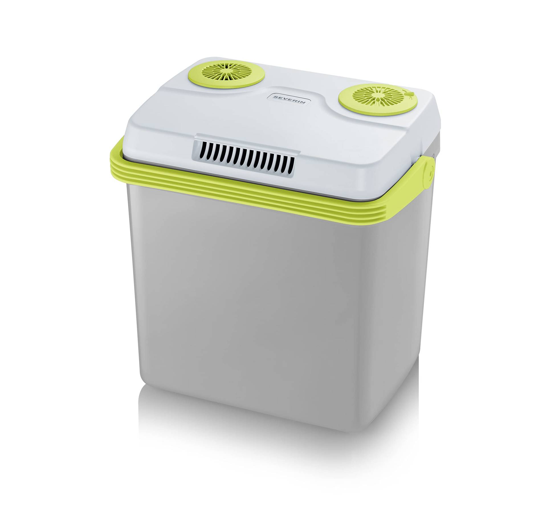 SEVERIN Elektrische Kühlbox (25 L) mit Kühl- und Warmhaltefunktion, 3 Anschlüsse fürs Auto (USB, Netzteil & Zigarettenanzünder), grau/grün, TKB 2925 von SEVERIN