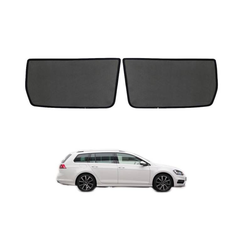 SEVET Auto Sonnenschutz Vorhang Für Baby Kinder Sonnenblende Für Golf 7 Variant 2013-2020 UV Schutz Magnetisch Sonnenschutz Für Autofenster Seitenscheibe Schwarz,Rear-window-2PCS von SEVET