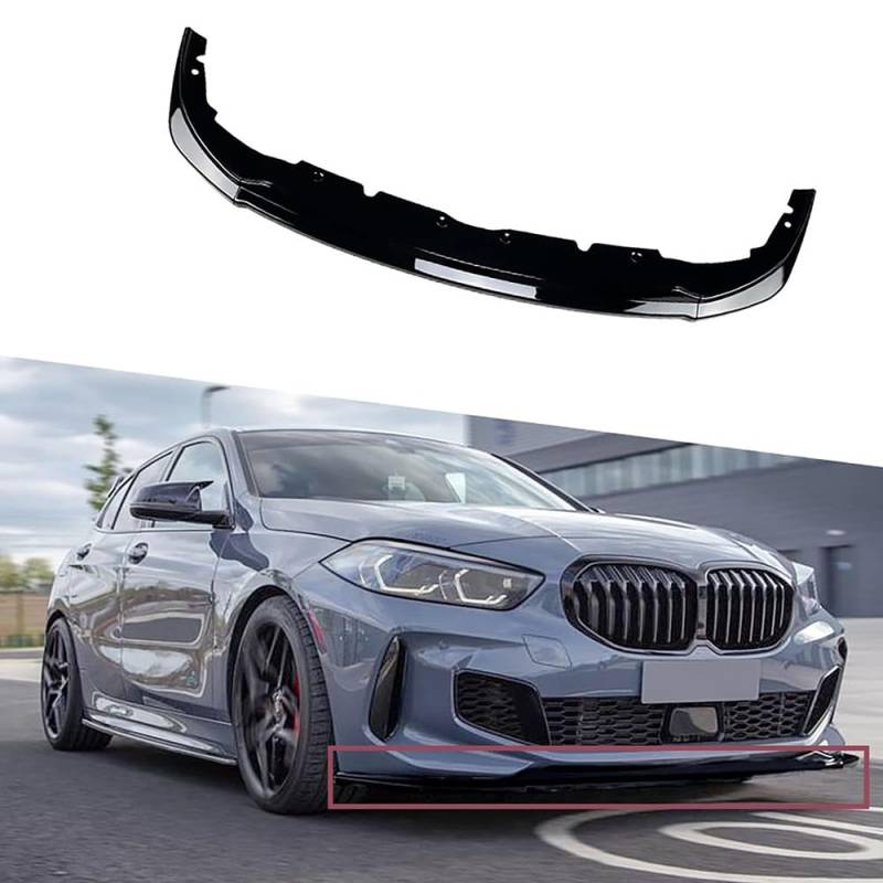 Auto Frontspoiler für BMW 1 Series F40 M Sport 2020 2021 2022 118i 120i, Front Stoßfänger Lippe FrontstoßStange Spoiler Antikollisions Frontlippe Spoilerlippe Body Kit,Glossy Black von SEVOLY