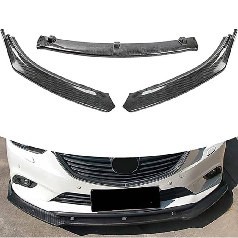 Auto Frontspoiler für Mazda 6 Atenza 2014 2015 2016 2017 2018, Front Stoßfänger Lippe FrontstoßStange Spoiler Antikollisions Frontlippe Spoilerlippe Body Kit,Carbon Fiber Look von SEVOLY