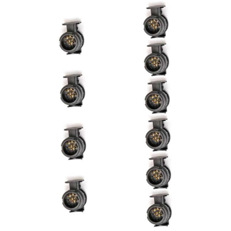 SEWOART 10 Stück 13 7 13-polige Anhängersteckdose Anhänger Verbindungskabel Adapter -poliger Anhängerstecker Adapter 13-poliger Wohnwagenstecker 13-poliger auf 7-poliger Adapter Black von SEWOART