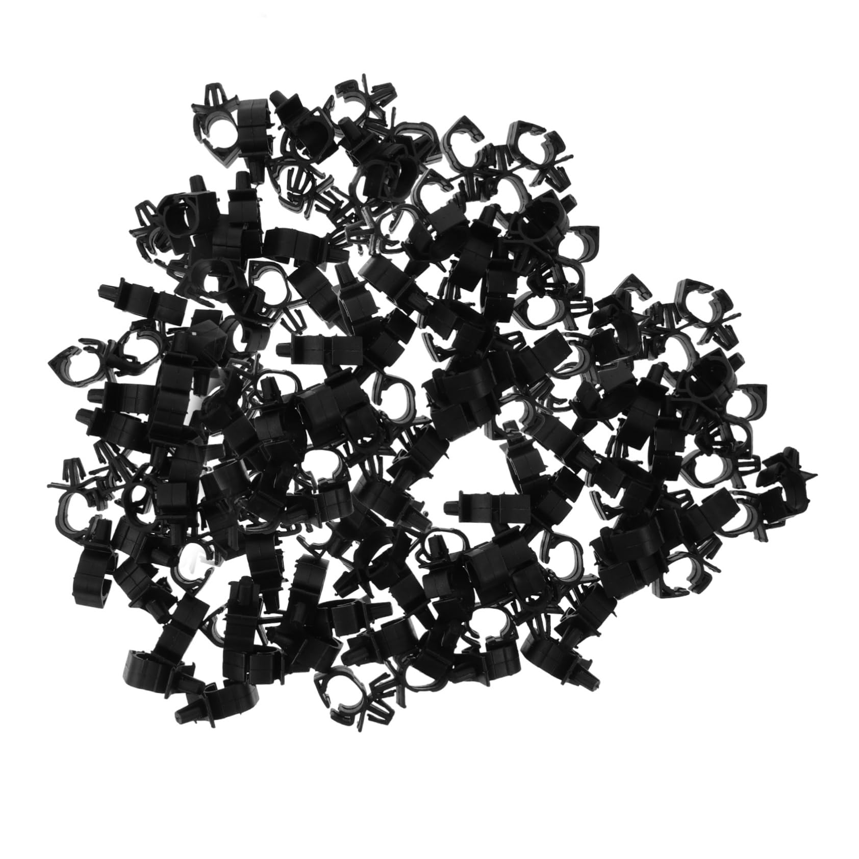 SEWOART 100st Kabelbaumschnalle Bremsleitungsklemmen Kunststoffklammern Für Autos Sprout-Clips-Festival Motor Kabelbaum Anhänger-kabelclips Regalklammern Aus Draht Kfz-Clips Plastik Black von SEWOART