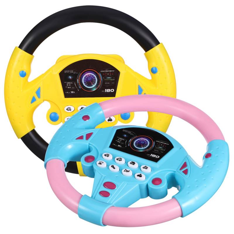 SEWOART 2 Stk Lenkradsimulator Autosimulator Für Kleinkinder Lenkradspielzeug Fürs Auto Spielzeugauto Lenkrad Interaktives Lenkradspielzeug Lenkrad Für Kinder Autositz Lenkrad Plastik von SEWOART