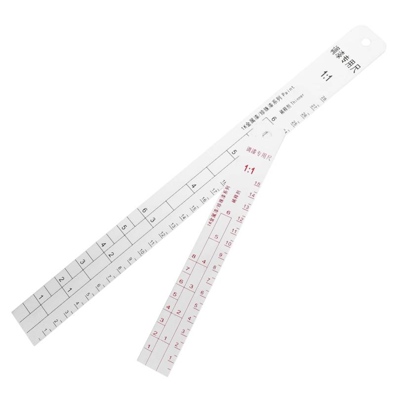 SEWOART 2 Stück Lackierungslineal Autolackierwerkzeuge Farbmessskala Lineal Zum Mischen Von Autolacken Rostfreier Stahl von SEWOART