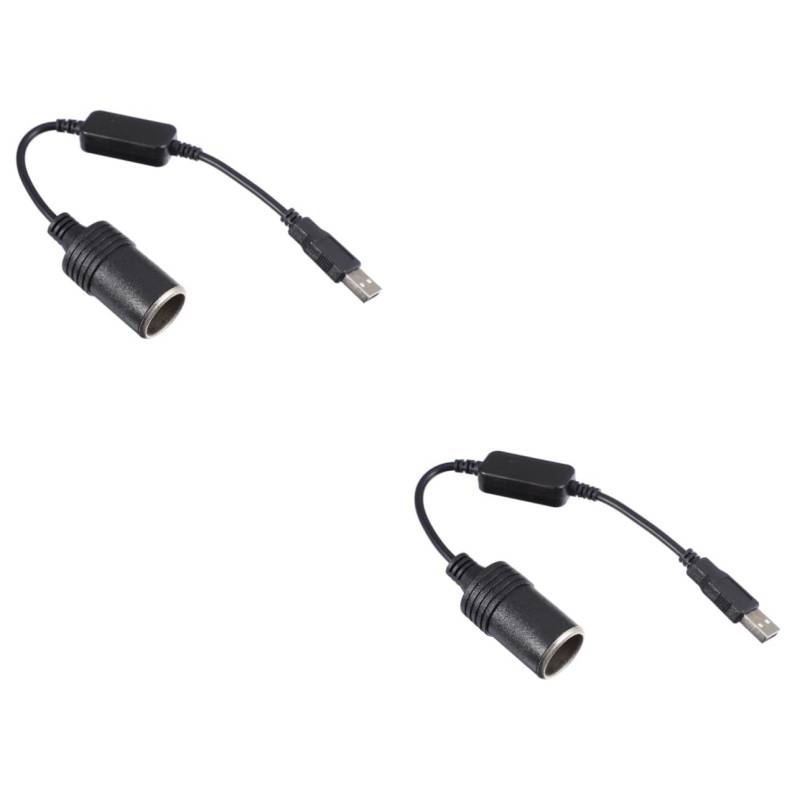 SEWOART 2St Stromwandler USB-Kabel USB zu adapter Kabeladapter Netzteil kfz-usb-adapter auto zigarettenanzünder Konverter für Zigarettenanzünder weiblicher Stromrichter PVC Black von SEWOART