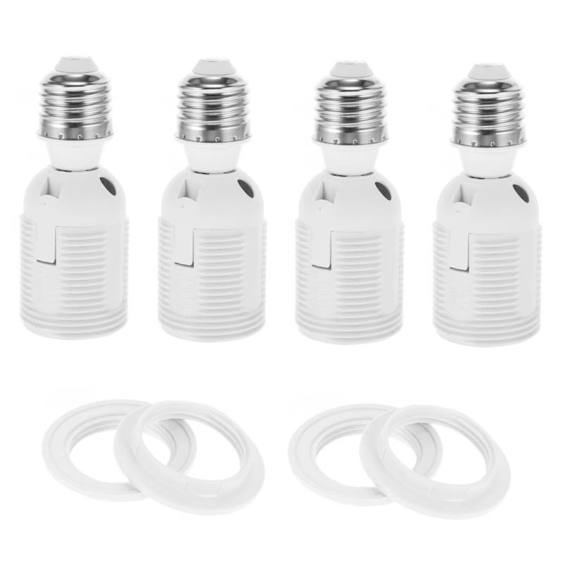 SEWOART 4er Set E27 Lampenadapter Lampensockel Extender Lampenfassung Konverter Für Glühbirnen PE Socket Extender Ideal Für Vielseitige Beleuchtungsanwendungen von SEWOART