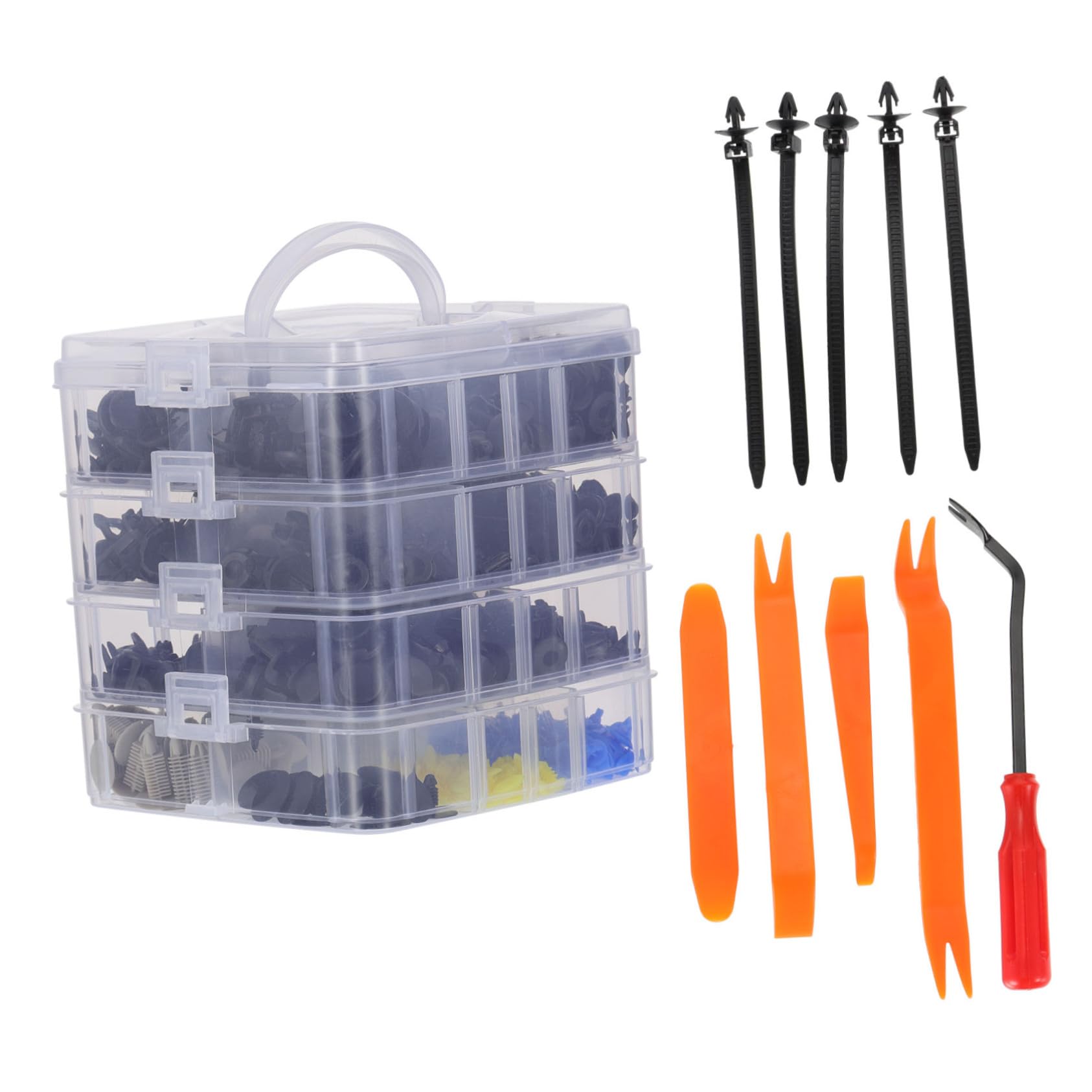 SEWOART 650PCS Auto Bumper Fastener Set Push Type Retainer Für Innenverkleidung Türverkleidung Verkleidungsclips Inklusive 5 Werkzeugen 5 Kabelbindern Und 20 von SEWOART