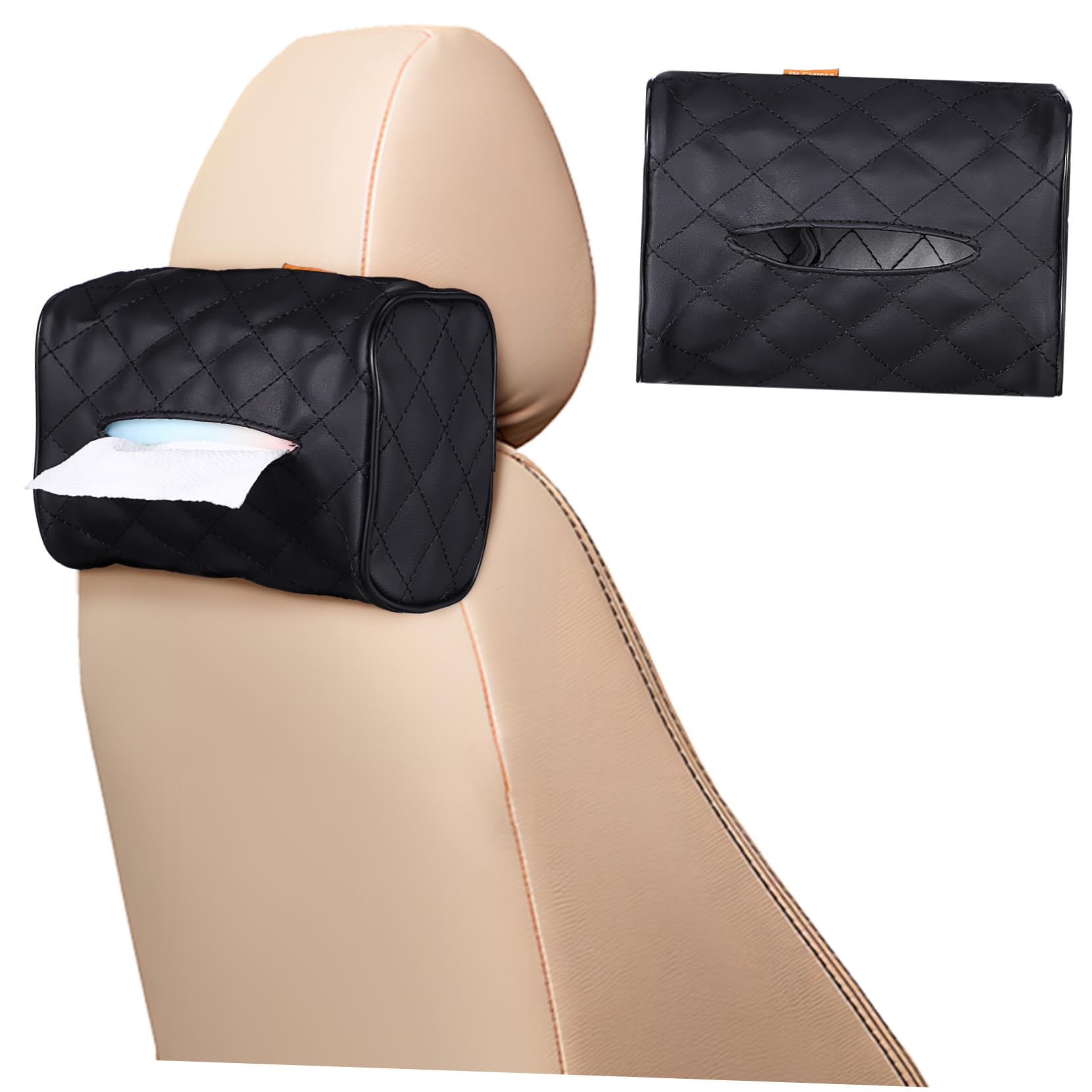 SEWOART Auto Taschentuchbox Halter Für Kopfstütze Und Sonnenblende Praktischer Aufbewahrungshalter Für Papiertaschentücher Eleganter Auto Organizer Für Napkins Und Tissue von SEWOART