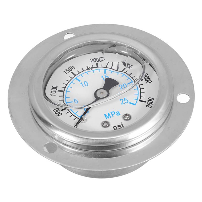 SEWOART Barometer Schiene Öldruckmesser Plane Kompressor Suspension Stiftdruckmesser Frühling Druckanzeige Tauchfähig Wasser Also Luft Instrumente Messgerät Einlass Pop Welle Kupfer Silver von SEWOART