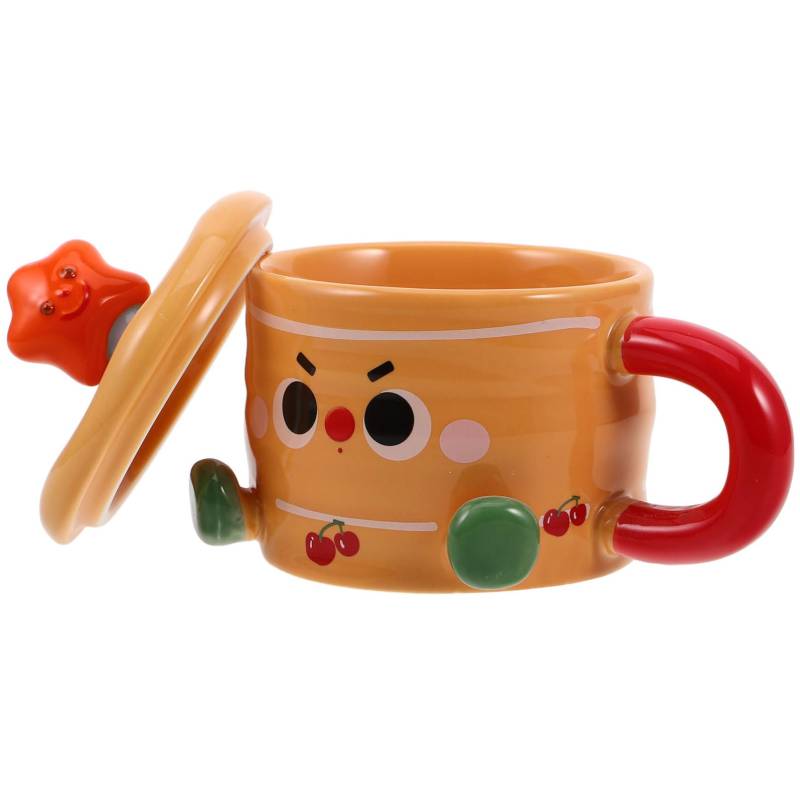 SEWOART Keramiktasse Kaffeetasse Teetasse Kaffeetassen Teetasse Wassertasse Tasse Mit Deckel Keramik Trinkbecher Niedliche Keramik Kaffeetasse Keramik Latte Art Tasse Kawaii von SEWOART