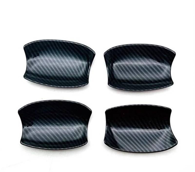 SEYUTWET [Replacement] 4Pcs for Mitsubishi for Outlander 2022 2023 Türgriff Schüssel Abdeckung ABS Carbon Faser/Chrom Auto Styling (Carbon Fiber Black) von SEYUTWET