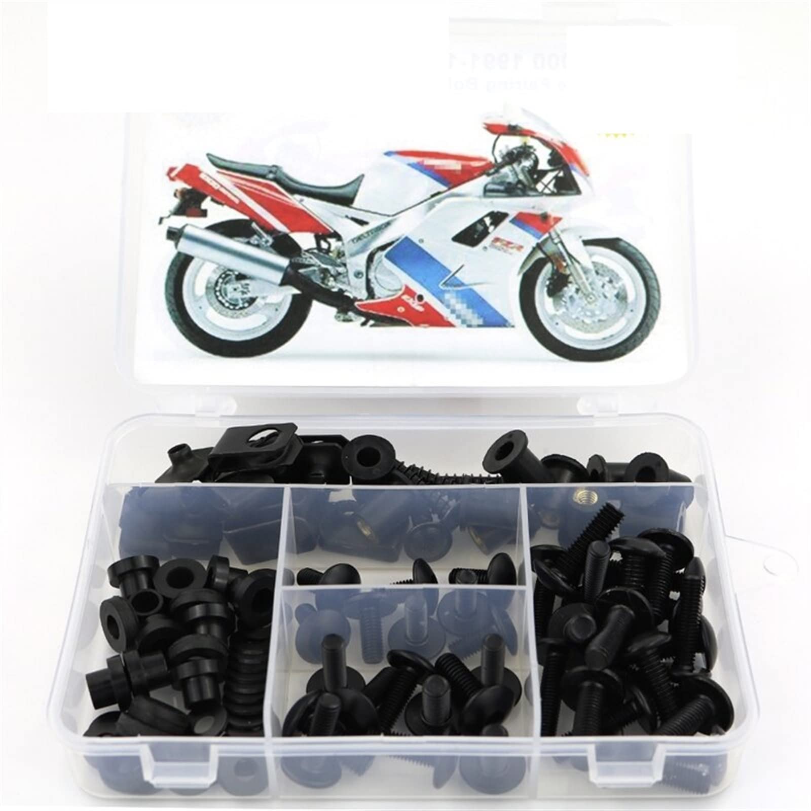 Motorradschrauben Kompatibel Mit Yamaha Für FZR 1000 1991 1992 1993 1994 1995 1996. Komplettes Komplettes Verkleidungsschrauben-Set, Schrauben, Clips, Blechmuttern, Abdeckschrauben ( Color : 1 UK ) von SFALCI