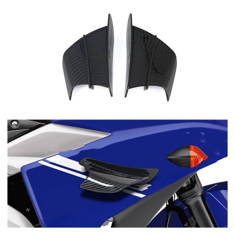 SFIWFOGD Motorrad Seitenverkleidung Winglet Aerodynamischer Flügel Windabweiser Spoiler kompatibel mit Yamaha YZF R1 R1M R7 R6 R3 R125 FZ6R TZR50 FZ1 Fazer 8 (Schwarz) von SFIWFOGD