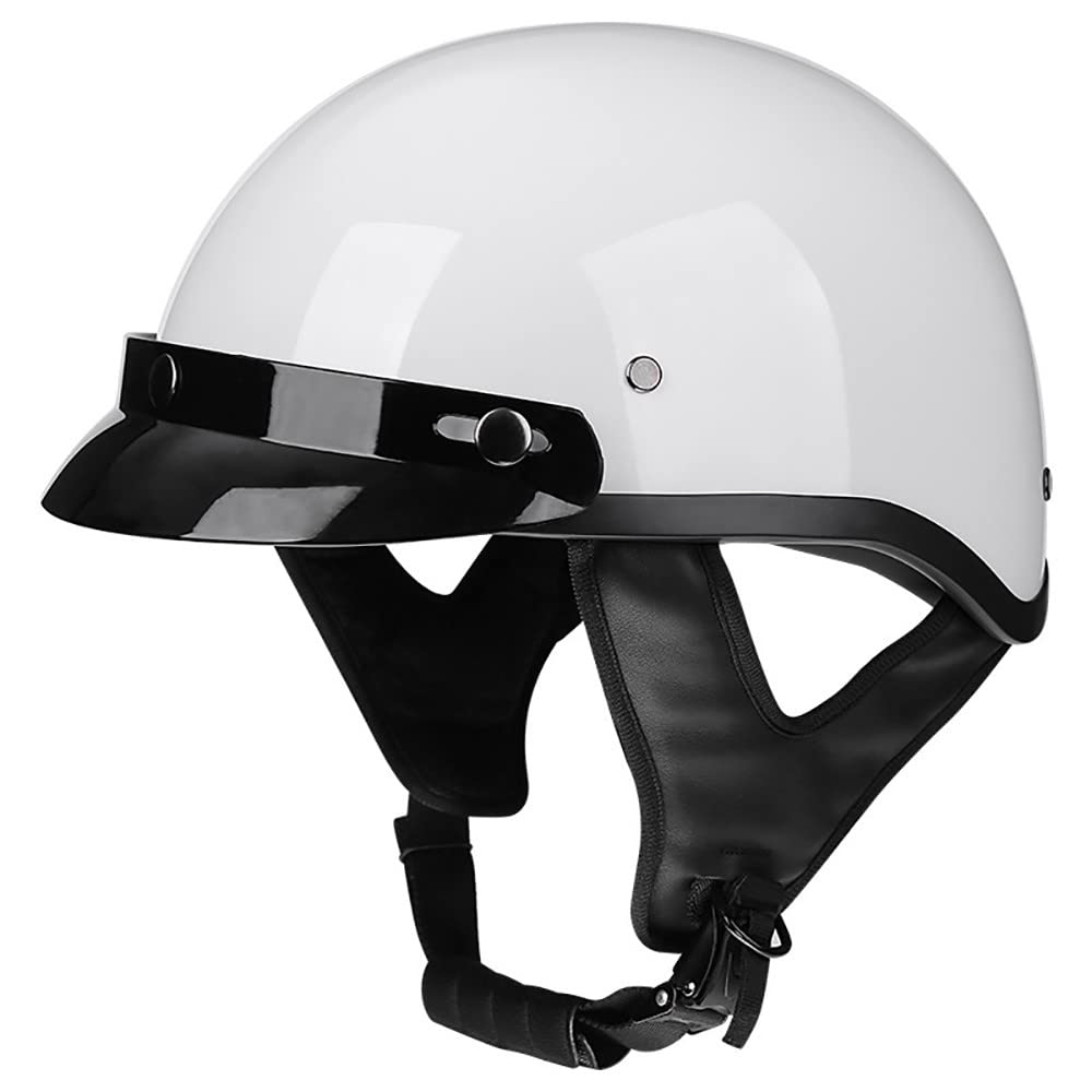 SFJITUTJAS Halbhelme Motorradhelm, Antikollisions-Schutzhelm für Erwachsene Herren Damen, DOT/ECE-Zertifizierter Halbschale Jet-Helm mit Visier, für Bike Cruiser Moped Scooter(A,XXL(61~62CM)) von SFJITUTJAS