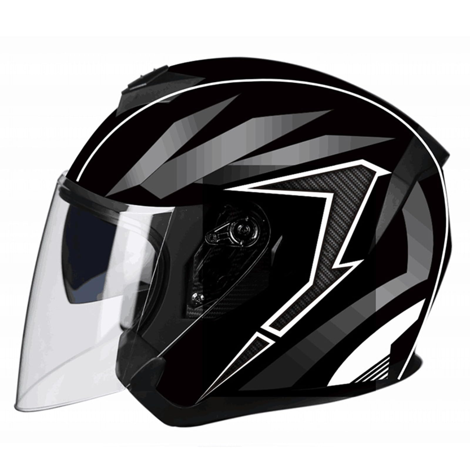 SFJITUTJAS Motorradhelm Halbschale Jethelm Mit Doppelter Visier Reservierter Bluetooth-Headset-Steckplatz Herausnehmbares Futter ECE-Zertifizierung Scooter Helm Erwachsene Herren Damen(Color A,L(56~58 von SFJITUTJAS