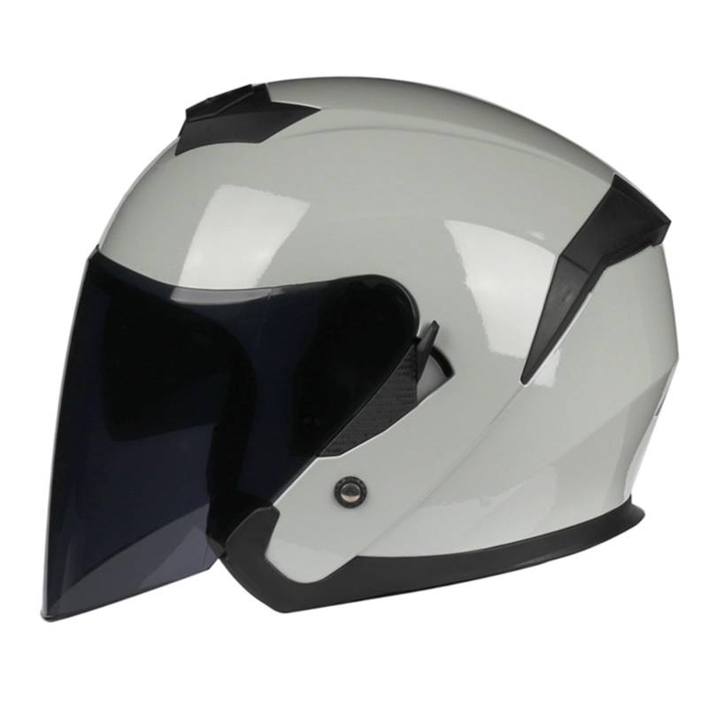 SFJITUTJAS Motorradhelm Halbschale Jethelm Mit Doppelter Visier Reservierter Bluetooth-Headset-Steckplatz Herausnehmbares Futter ECE-Zertifizierung Scooter Helm Erwachsene Herren Damen(L,L(56~58CM)) von SFJITUTJAS