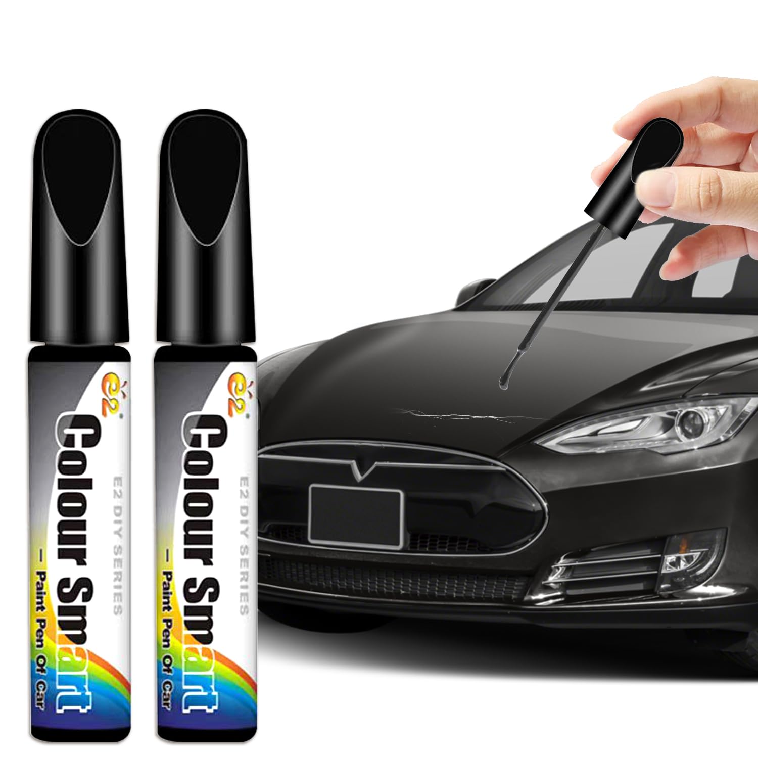 Lackstift Auto, 2 Stück Lackstifte für Auto Kratzer, Car Scratch Remover Pen, Lackstift Auto Lack Reparatur, Zum Ausbessern von Kratzern im Auto (Schwarz) von SFNN