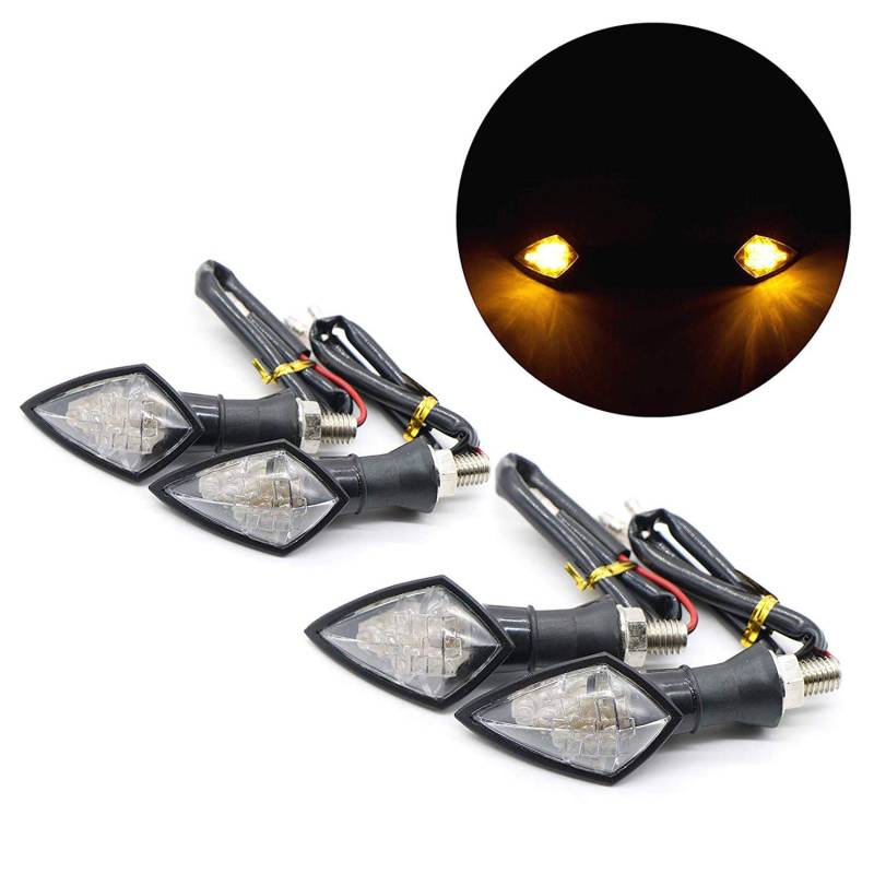 SFONIA 4pcs Motorrad Blinker Licht 12V 10LED Blinkerleuchten Motorrad Blinker Licht Wasserdicht Universal Scooter Quad Cruiser Off Road von SFONIA