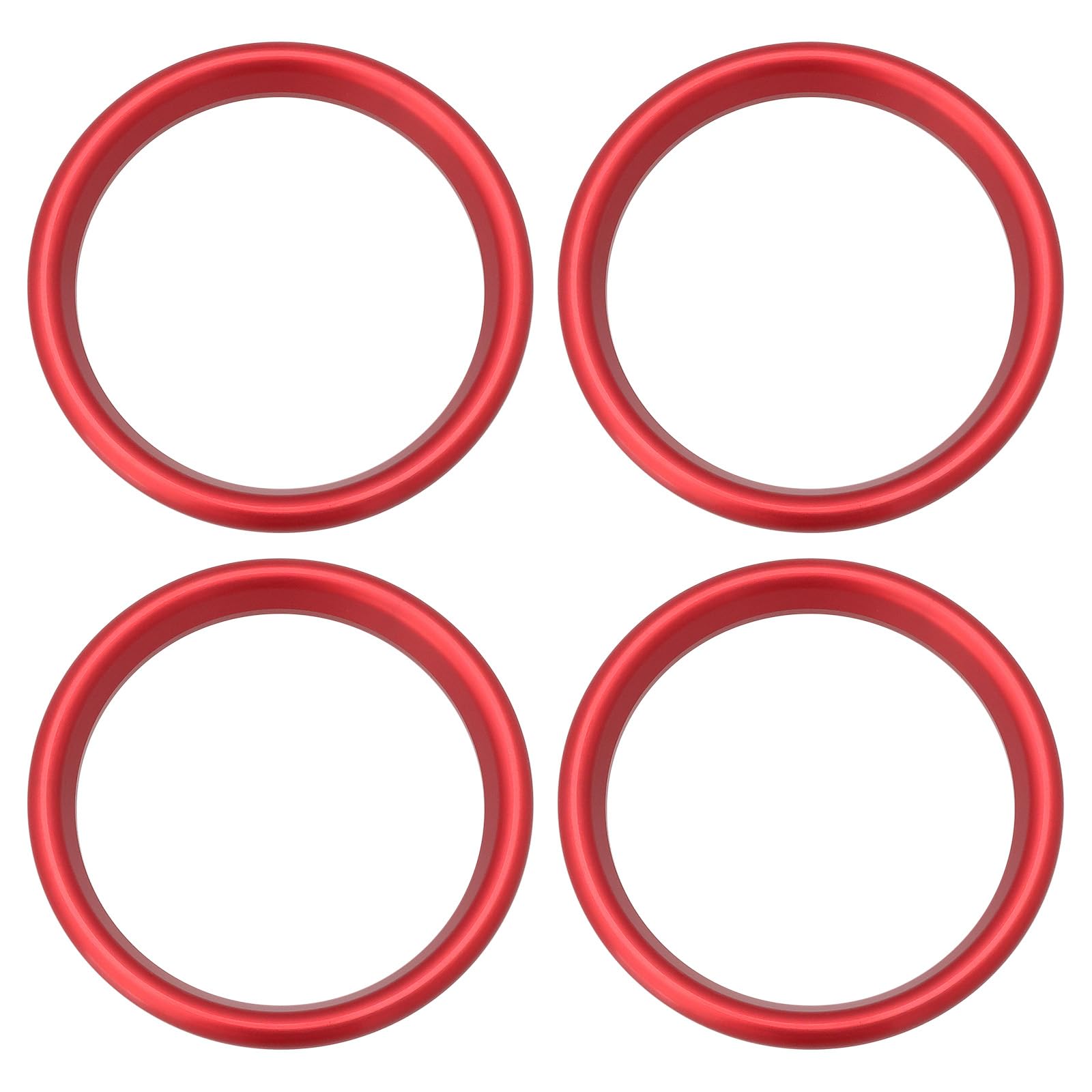 SG Store 4 Stück Rot Dekorativer Ring für Auto-Luftauslass Kompatibel mit Audi A3 S3 2013–2020 Q2 2017+ Ring aus Aluminiumlegierung Außendurchmesser 63,2mm Innendurchmesser 51,1mm von SG Store