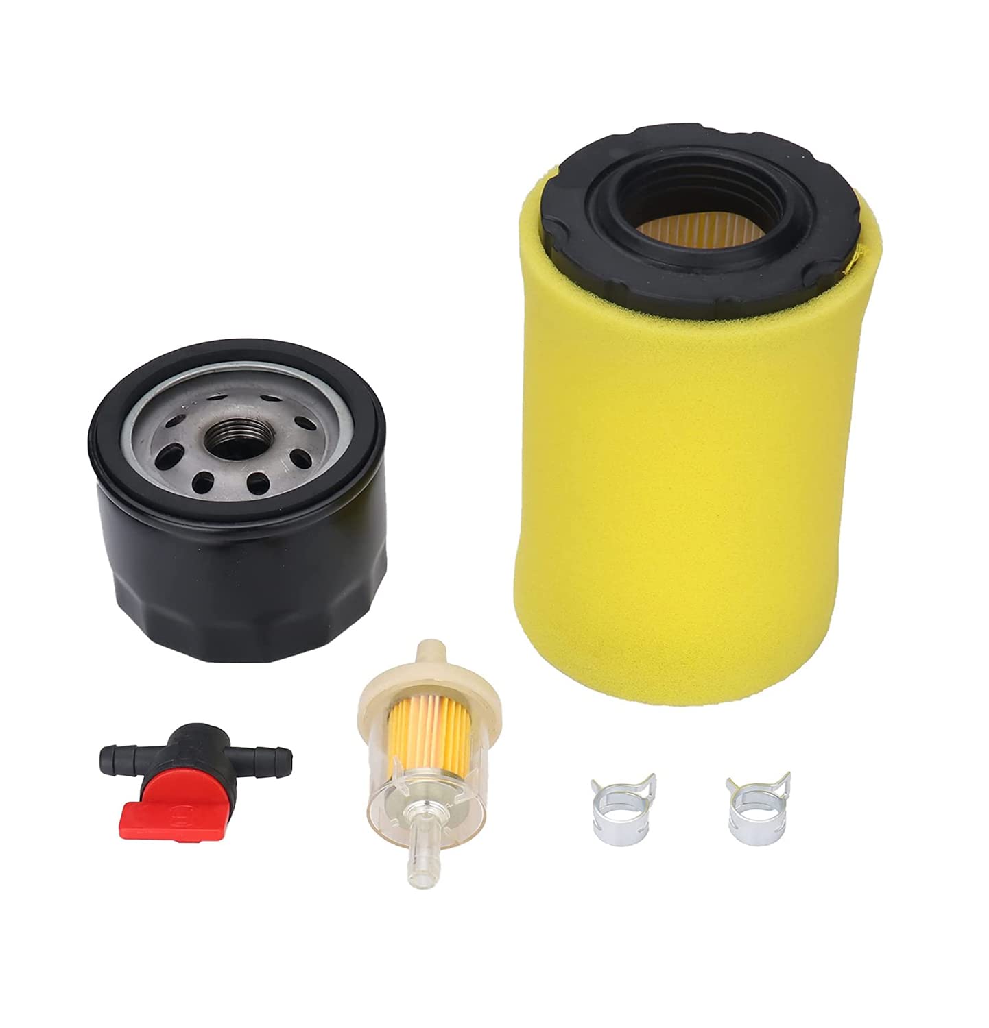 SGBTB Luftfilter mit Tune Up Kit, kompatibel mit Briggs and Stratton 591334 492932 696854, John Deere D100 D110 D125 D130, Husqvarna YTH22V46, Rasenmäher Ölfilter von SGBTB