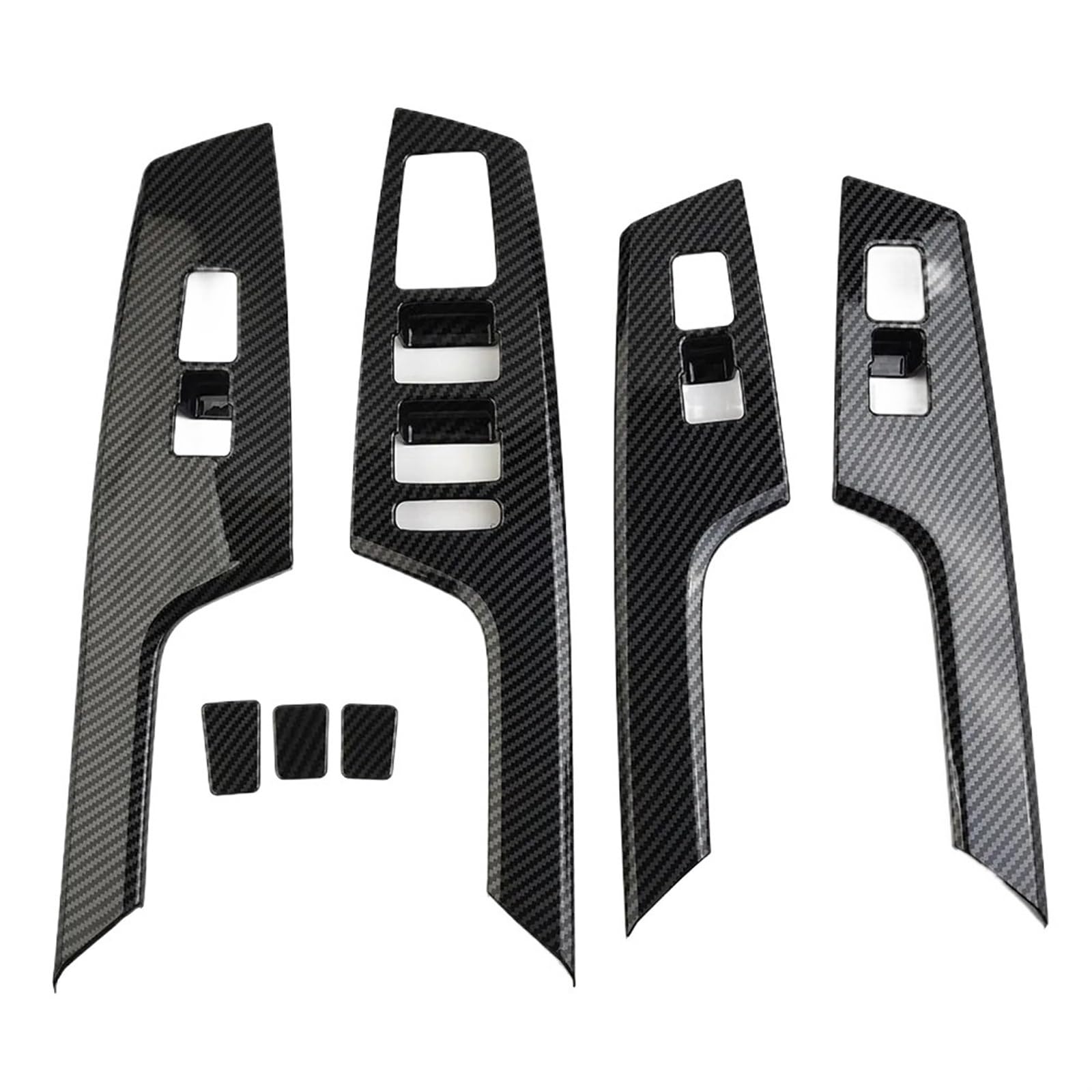 SGFHUHLL [Replacement] 7Pcs Carbon Faser Aufkleber Auto Fenster Lift-Taste Schalter Panel Abdeckung Trim Aufkleber for Kia for EV6 2021-2022 Auto Zubehör von SGFHUHLL