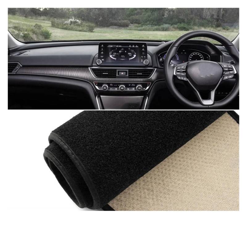 Auto Armaturenbrett Lichtdichtes Pad Für Accord 10th Für Gen 2018 2019 2020 2021 2022 Dashboard Matte Pad Teppiche Auto Abdeckung Schutz Sonnenschirm Dash Matte(A RHD Black Side) von SGHFUVE