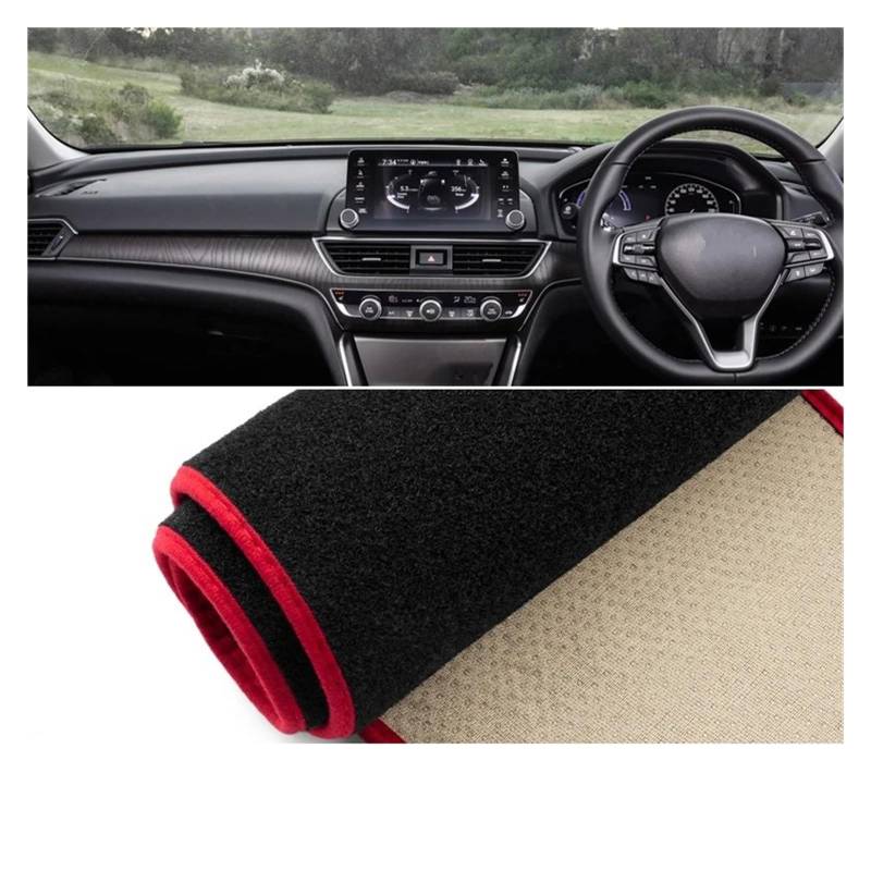 Auto Armaturenbrett Lichtdichtes Pad Für Accord 10th Für Gen 2018 2019 2020 2021 2022 Dashboard Matte Pad Teppiche Auto Abdeckung Schutz Sonnenschirm Dash Matte(A RHD Red Side) von SGHFUVE