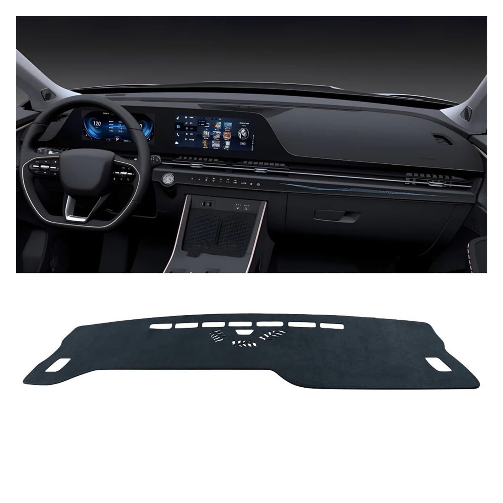 Auto Armaturenbrett Lichtdichtes Pad Für Chery Für Omoda Für C5 2022-2024 Für Omoda 5 Auto-Armaturenbrett-Abdeckung Instrument Schreibtisch Sonnenschutzmatte Rutschfeste Unterlage Dash Matte(LHD Black von SGHFUVE