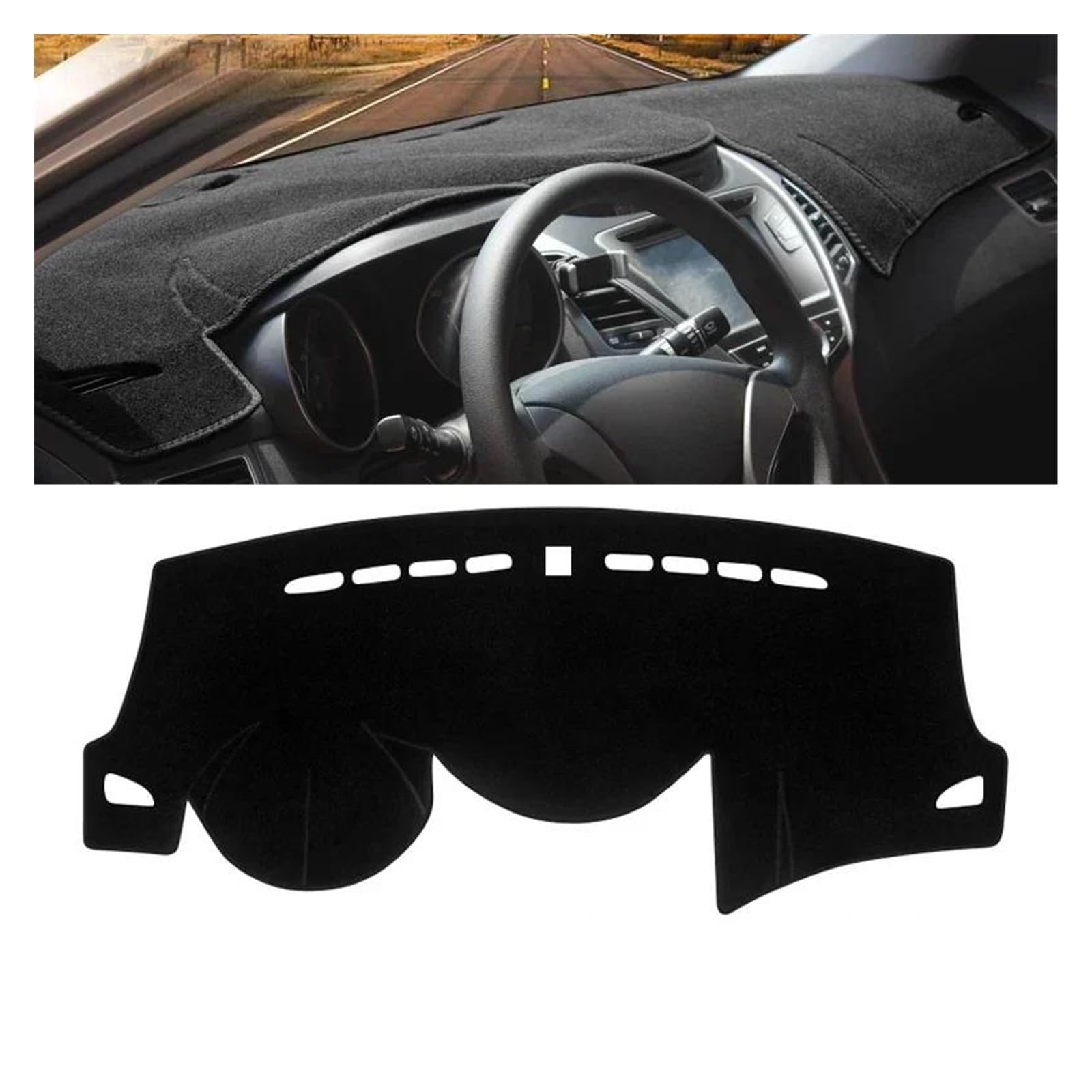 Auto Armaturenbrett Lichtdichtes Pad Für Hyundai Für Elantra Für MD 2011 2012 2013 2014 2015 Auto Armaturenbrettabdeckung Sonnenschutz Lichtschutzmatte Instrumententafelauflage Dash Matte(A LHD Black von SGHFUVE