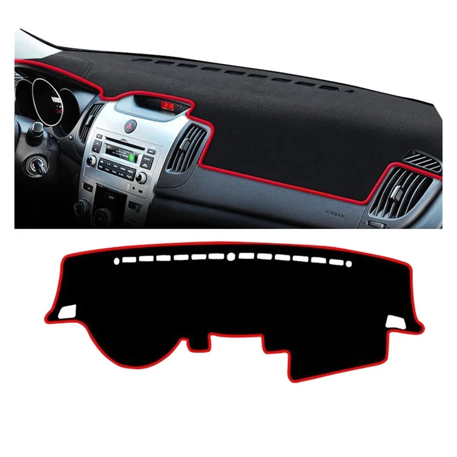 Auto Armaturenbrett Lichtdichtes Pad Für Kia Für Cerato Für Forte Für K3 2009 2010 2011 2012 Auto-Armaturenbrett-Abdeckung Sonnenschutzmatte Dash rutschfeste Unterlage Dash Matte(LHD Red Side) von SGHFUVE