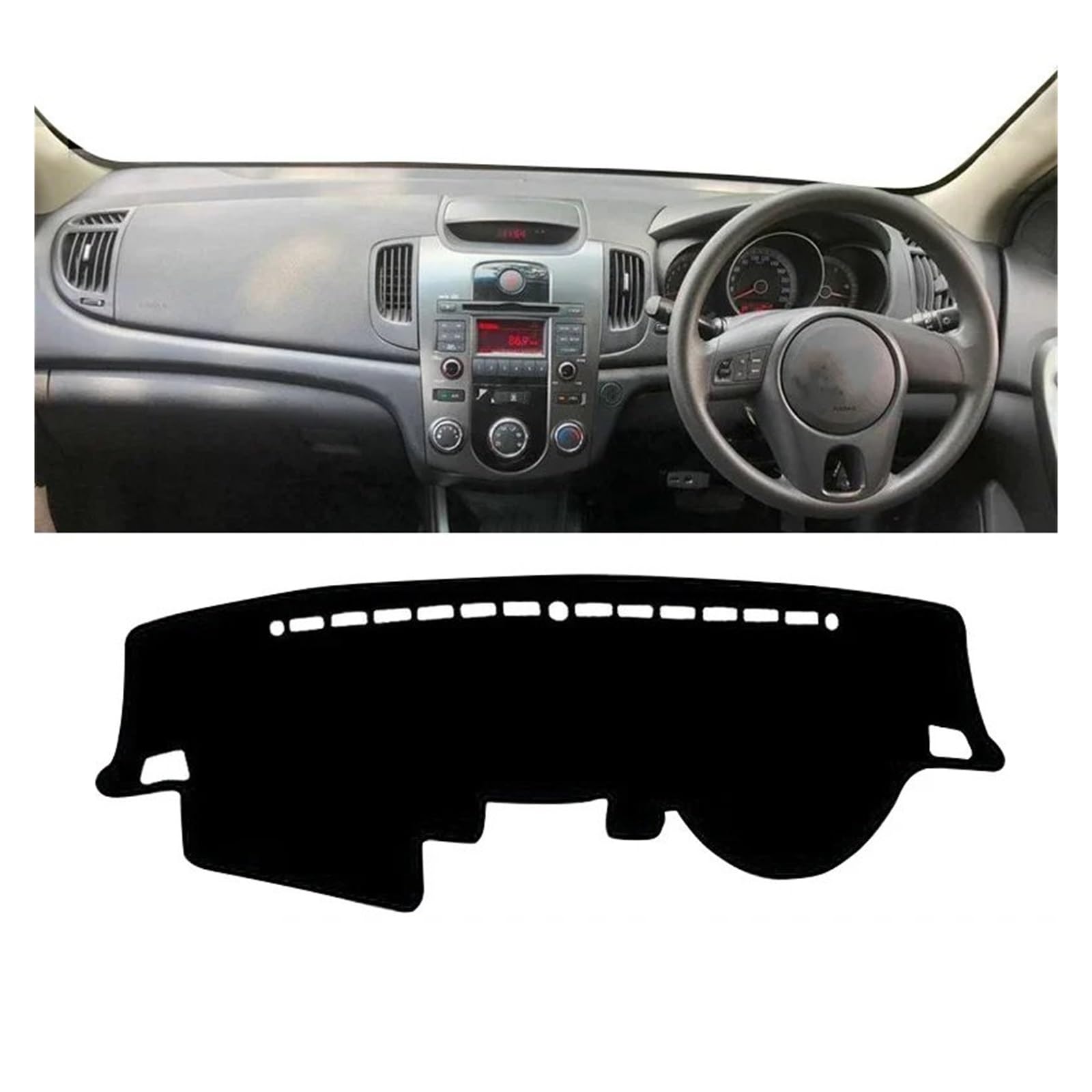 Auto Armaturenbrett Lichtdichtes Pad Für Kia Für Cerato Für Forte Für K3 2009 2010 2011 2012 Auto-Armaturenbrett-Abdeckung Sonnenschutzmatte Dash rutschfeste Unterlage Dash Matte(RHD Black Side) von SGHFUVE