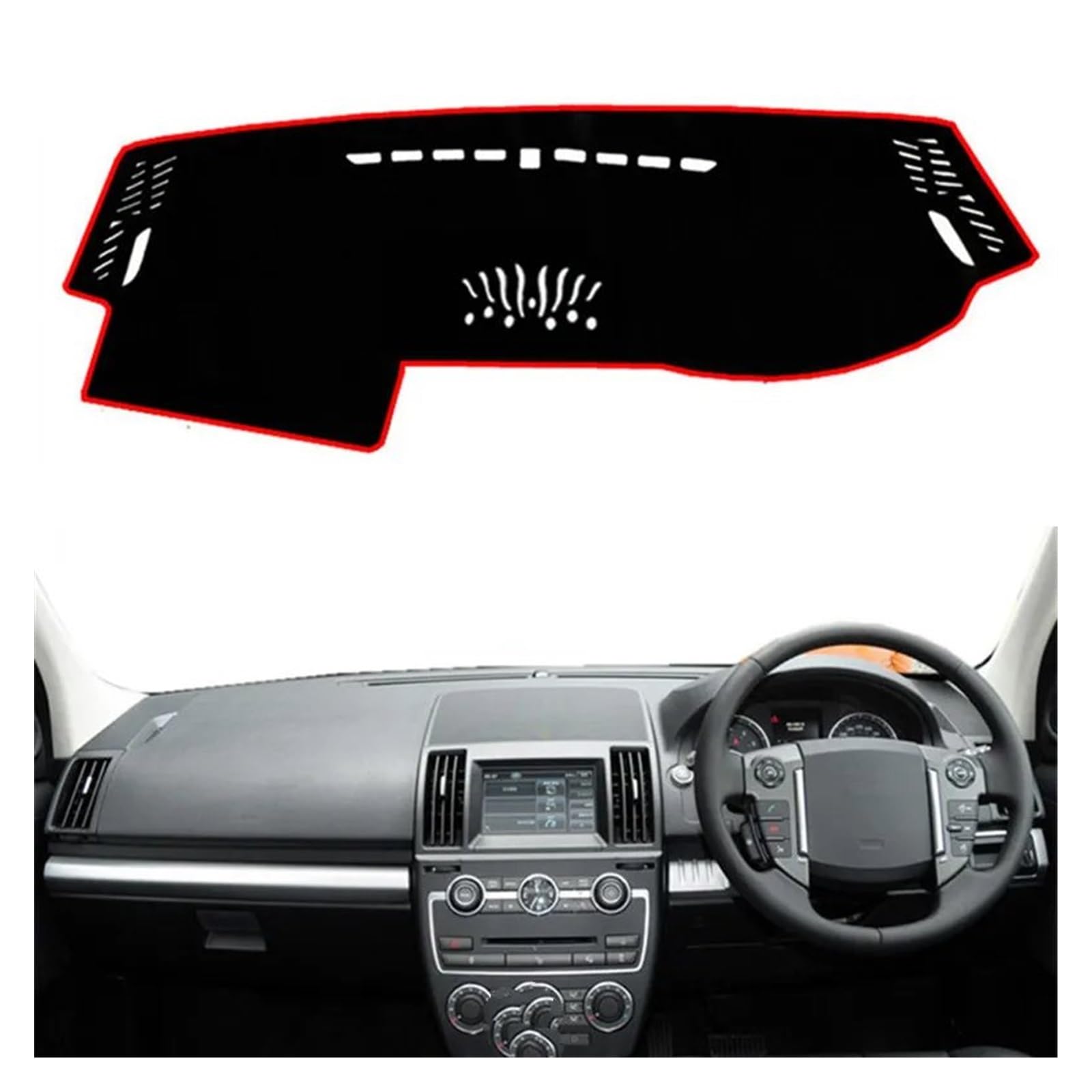 Auto Armaturenbrett Lichtdichtes Pad Für Land Für Rover Für LR2 Für Freelander 2 2007 2008 2009 2010 2011-2016 Auto Armaturenbrett Abdeckung Matte Dash Sonnenschirm Teppich Dash Matte(Schwarz,RHD) von SGHFUVE