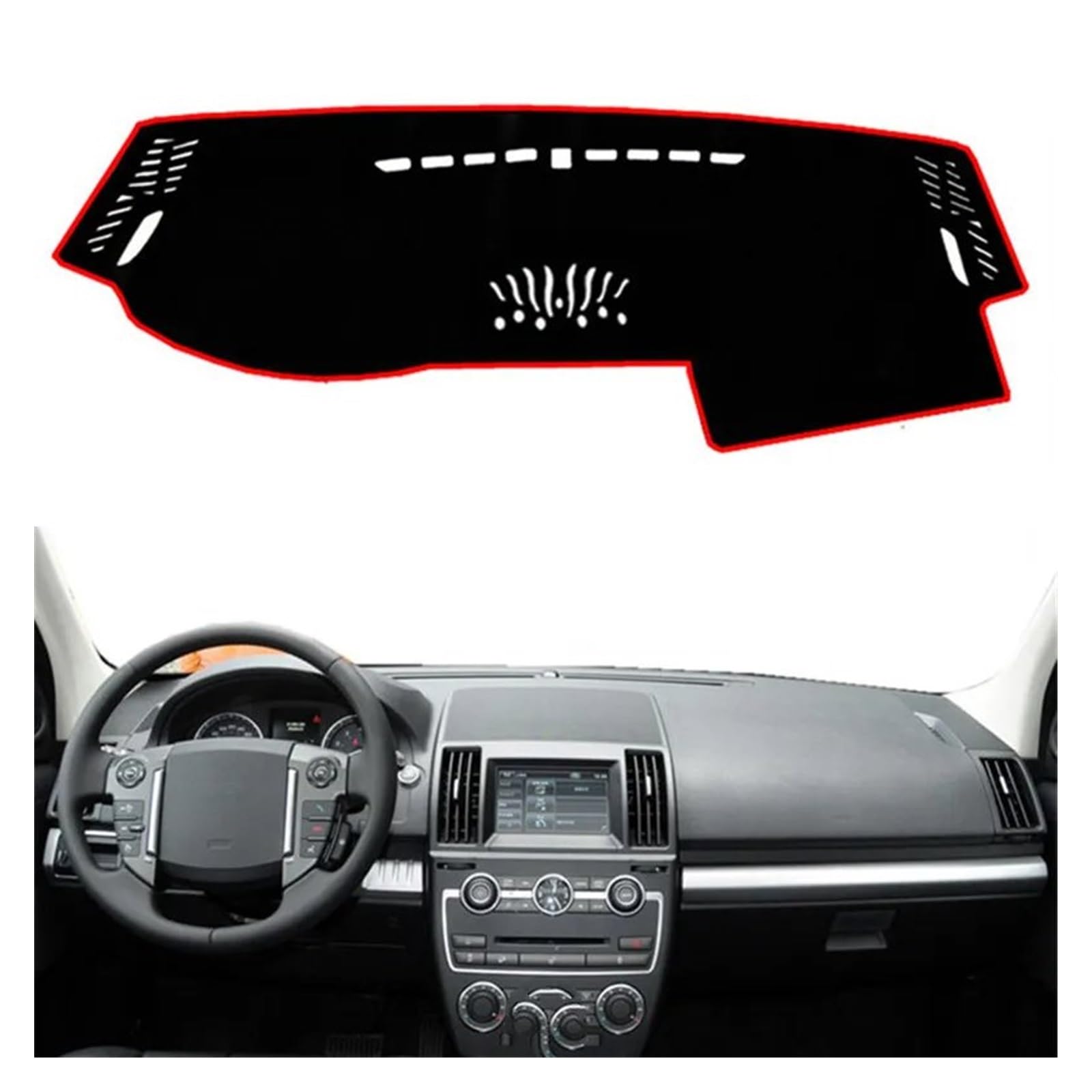 Auto Armaturenbrett Lichtdichtes Pad Für Land Für Rover Für LR2 Für Freelander 2 2007 2008 2009 2010 2011-2016 Auto Armaturenbrett Abdeckung Matte Dash Sonnenschirm Teppich Dash Matte(Schwarz,Lhd) von SGHFUVE