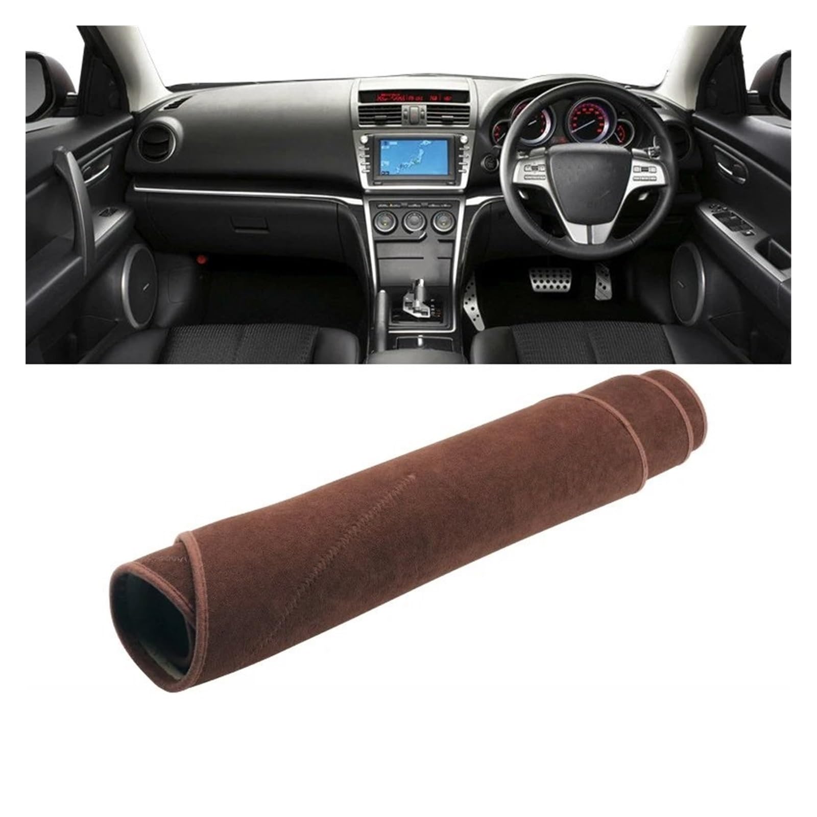 Auto Armaturenbrett Lichtdichtes Pad Für Mazda 6 Für GH 2008 2009 2010 2011 2012 Auto Armaturenbrettabdeckung Sonnenschutzmatten Instrumententafel Schutzteppiche Dash Matte(B RHD Brown) von SGHFUVE