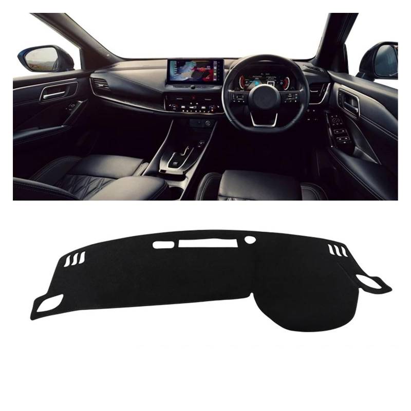 Auto Armaturenbrett Lichtdichtes Pad Für Nissan Für Qashqai Für J12 2021 2022 2023 2024 Auto Armaturenbrettabdeckung Instrumententafel Teppiche Sonnenschutzmatten Anti-Rutsch-Pad Dash Matte(A RHD Blac von SGHFUVE