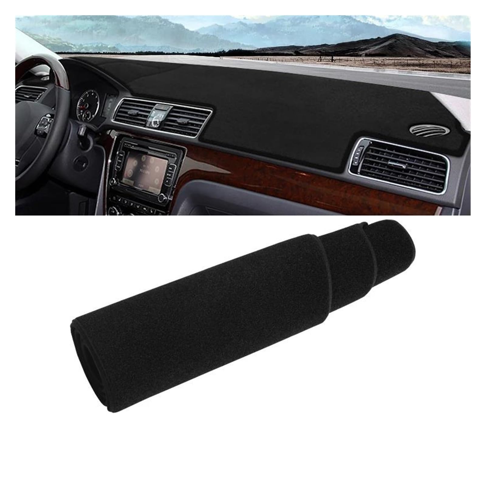 Auto Armaturenbrett Lichtdichtes Pad Für VW Für Passat Für B7 2013 2014 Auto Armaturenbrettabdeckung Armaturenbrettmatte Sonnenschutz Rutschfestes Pad Zubehör Dash Matte(A Black Side) von SGHFUVE