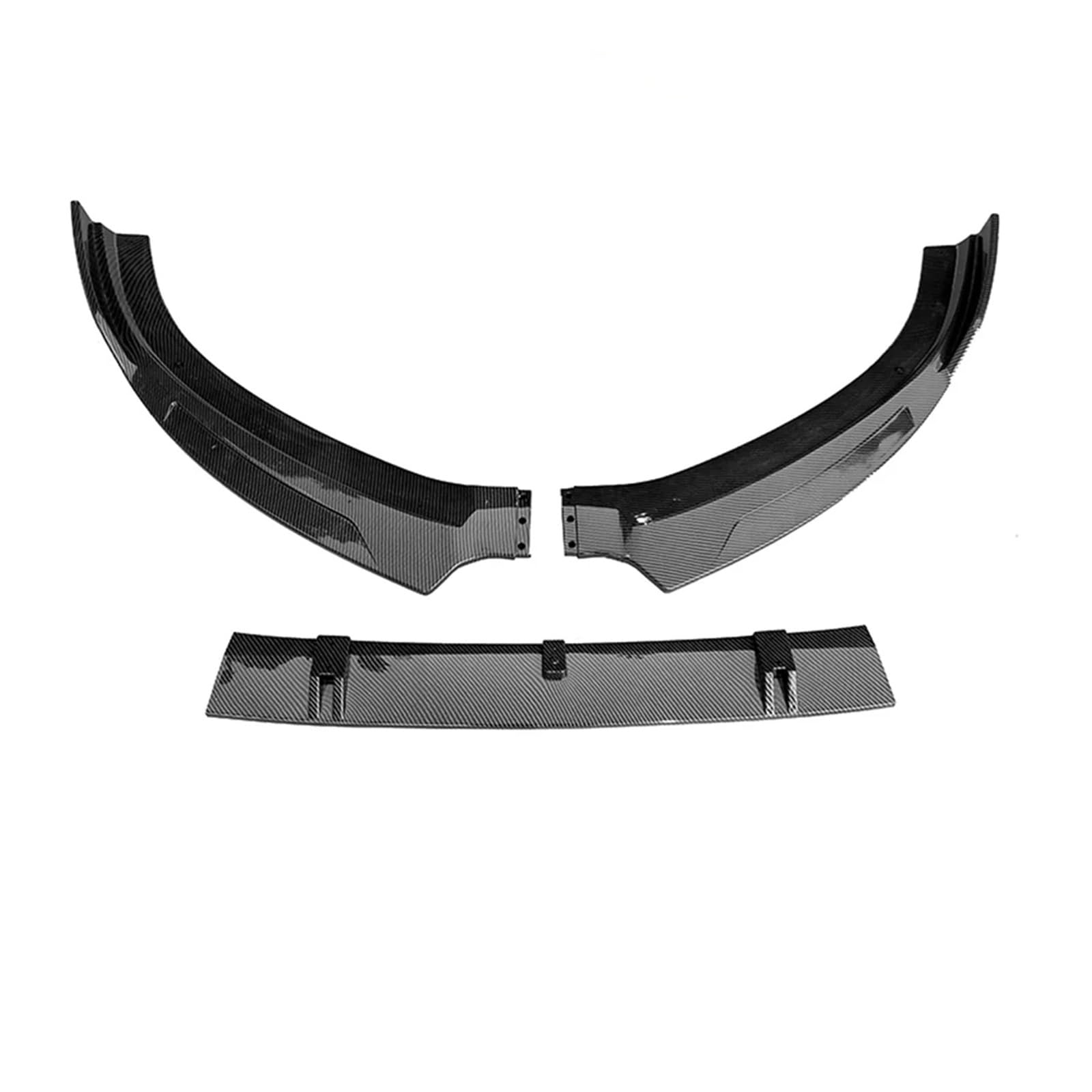 Auto Bumper Frontspoiler 3 STÜCKE Für A3 Für S3 Für Linie Für Limousine 2014 2015 2016 Auto Vorderen Stoßfänger Lippe Spoiler Splitter Diffusor Abnehmbare Body Kit(Kohlefaser-Optik) von SGHFUVE