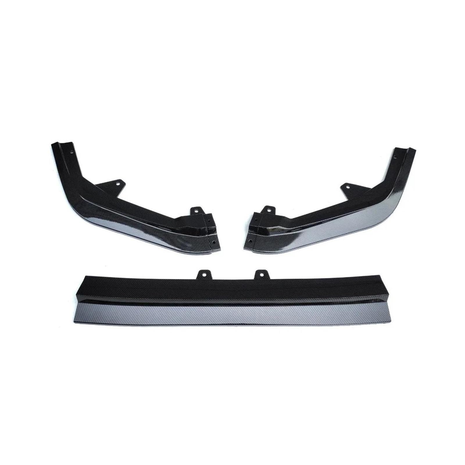 Auto Bumper Frontspoiler 3 STÜCKE Für Civic 2022-2024 Für 11. Für Gen Auto Frontstoßstange Lippe Spoiler Seite Splitter Deflektor Wachen Körper Kit Abdeckung(Kohlefaser-Optik) von SGHFUVE