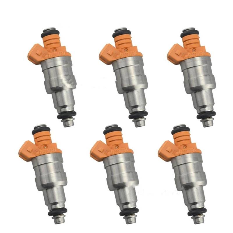 Auto Einspritzdüse Für Wrangler Für Cherokee YJ 1987-1998 I6 4,0 L 6PCS Düsen Auto Zubehör Kraftstoff Injektoren 33007127 53003956 FJ26 FJ124 Fuel Injector von SGHFUVE