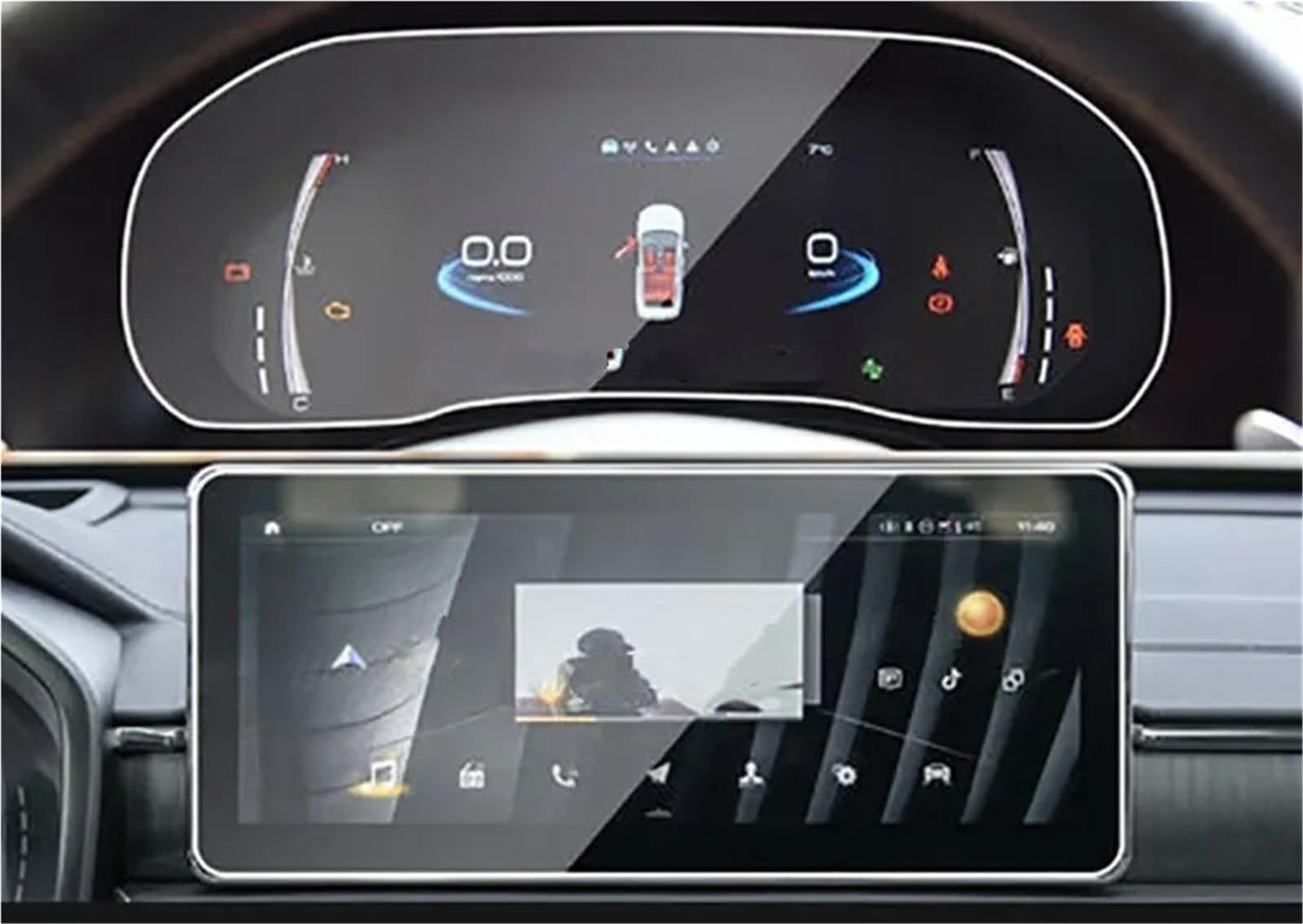 Displayschutzfolie 12,3 Zoll Für Haval Für Jolion 2021 Armaturenbrett-Navigationsmembran Auto-GPS-Display Schutzfolie Aus Gehärtetem Glas Navigation Schutzfolie(GPS and Instrument) von SGHFUVE