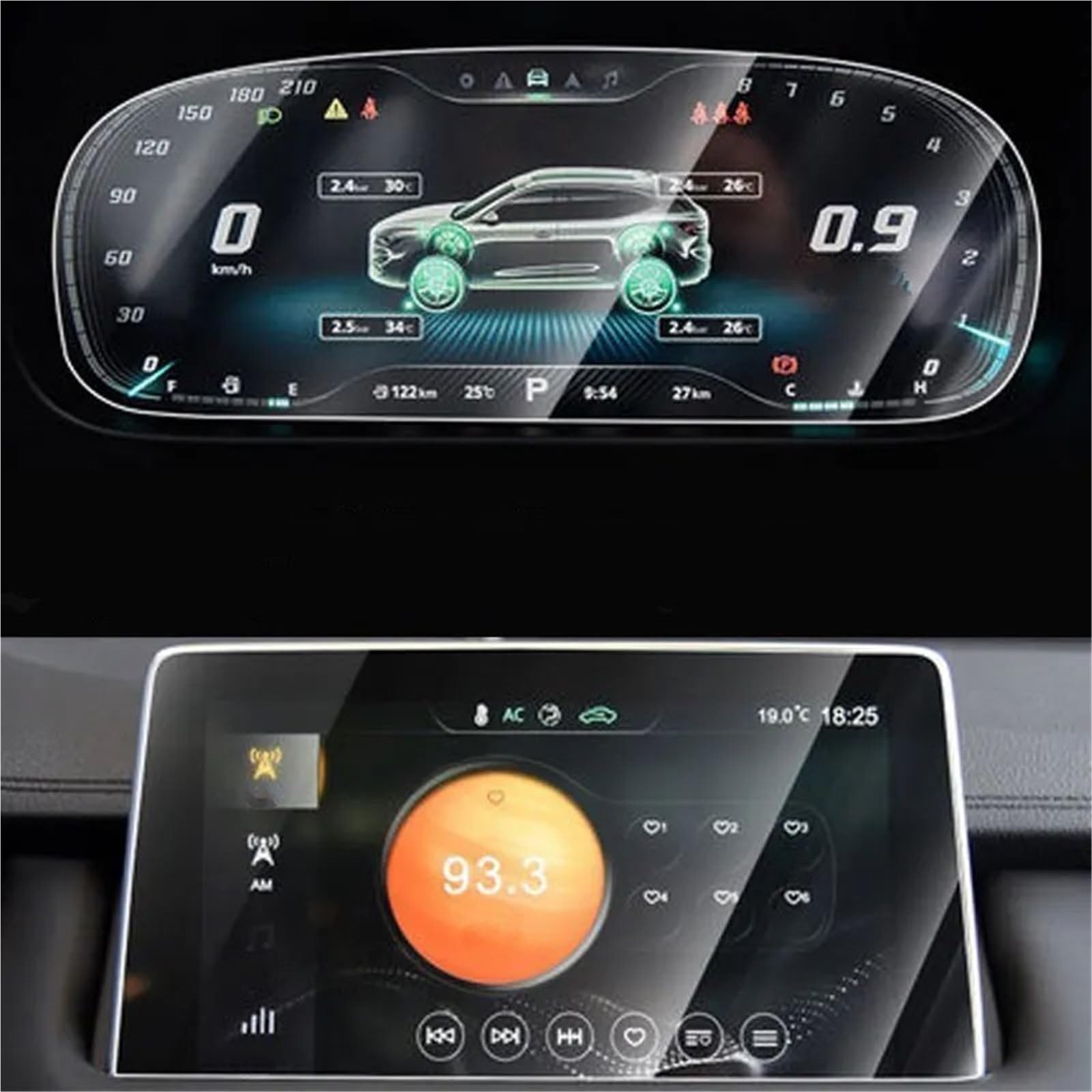 Displayschutzfolie Auto-Displayschutzfolie Für MG Für HS 2018 2019 2020 Auto-GPS-Navigation Displayschutzfolie Aus Gehärtetem Glas Navigation Schutzfolie(1 Set.) von SGHFUVE