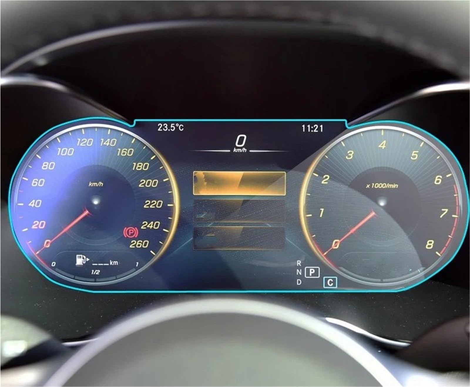 Displayschutzfolie Auto-Navigations-LCD-Bildschirmschutzfolie Aus Gehärtetem Glas, Armaturenbrett-Schutzfolie Für Benz Für C-Klasse W205 2019 2020 Navigation Schutzfolie(Dashboard Glass) von SGHFUVE