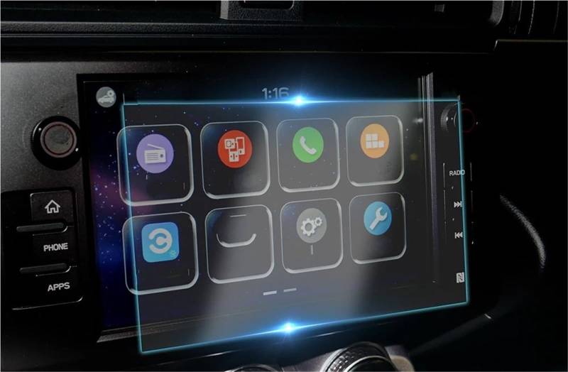 Displayschutzfolie Auto-Navigationsbildschirmfolie Für Subaru Für BRZ GR86 2021 2022 Gehärtetes Glas Schutz Anti-Kratz-Zubehör Navigation Schutzfolie(Anti-Blue Ray) von SGHFUVE