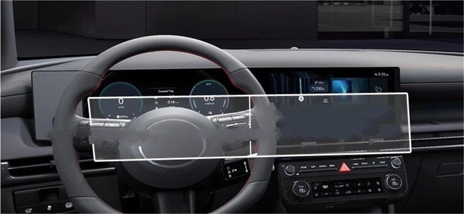 Displayschutzfolie Displayschutzfolie Aus Gehärtetem Glas Für Hyundai Für Tucson 2024 2025, 12,3 Zoll, GPS-Navigation, Armaturenbrett-Zubehör Navigation Schutzfolie von SGHFUVE