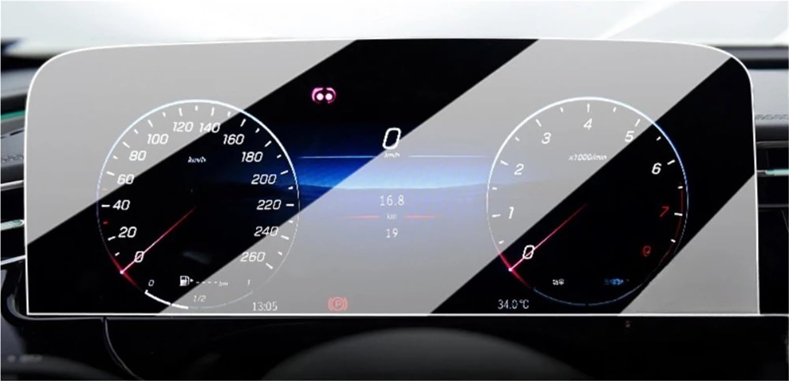 Displayschutzfolie Für E-Klasse 300 W214 2025 2024 Innenausstattung Mittelkonsole GPS-Navigationsbildschirm Schutzfolie Aus Gehärtetem Glas Navigation Schutzfolie(A) von SGHFUVE